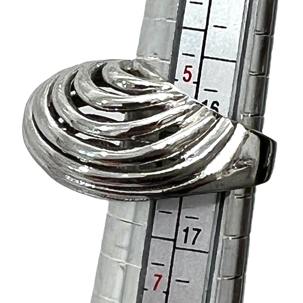 VINTAGE 18KHGE SILVER DOME RING SIZE 6